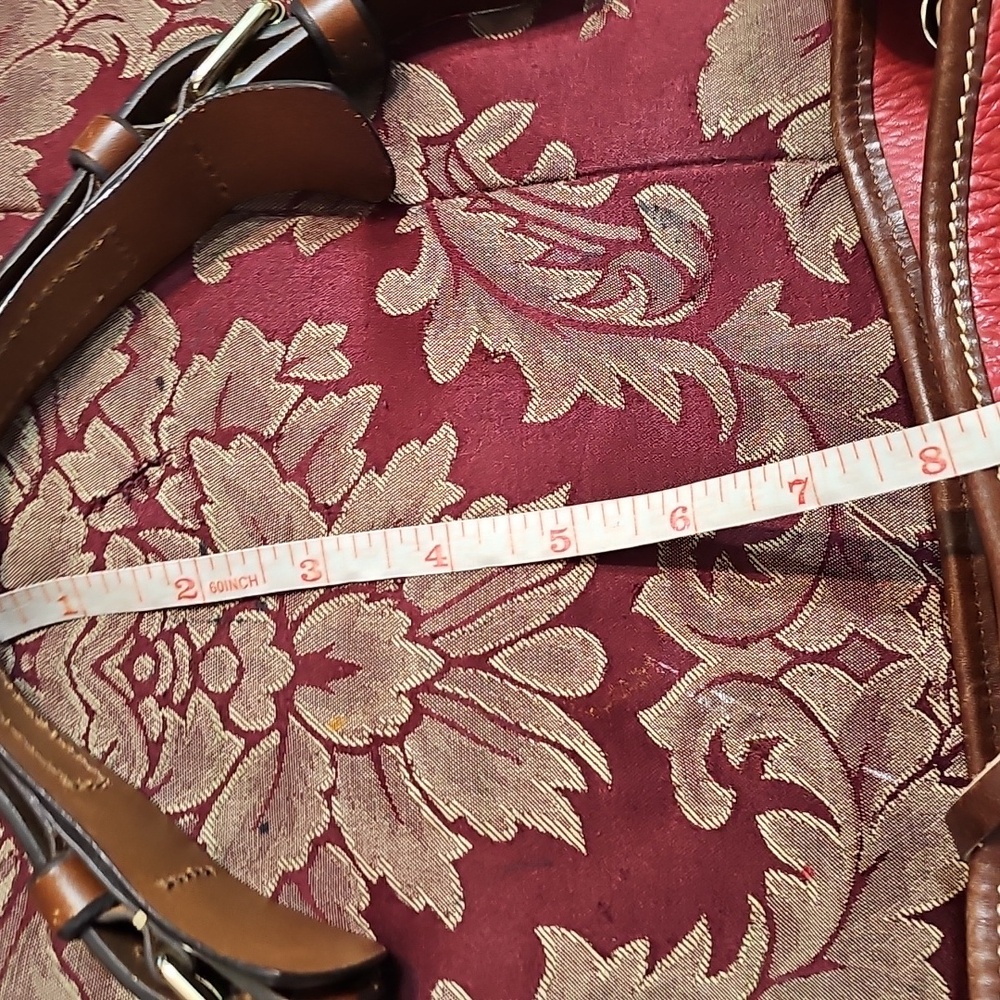 Dooney & Bourke Red Pebble Leather Drawstring  Bag EUC - Picture 14 of 15
